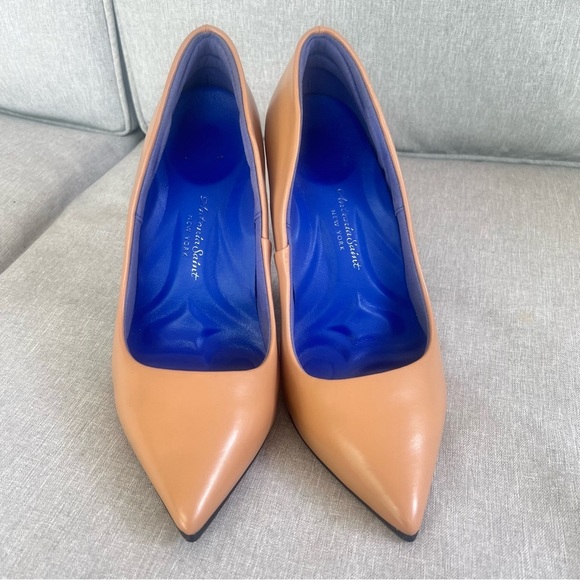 Antonia Saint New York Victoria Nude Leather Heels Stilettos Size 7 - Picture 3 of 11